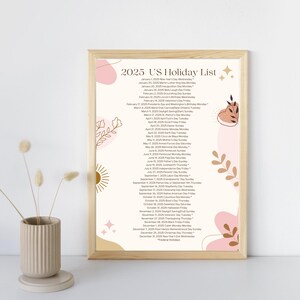 2025 Holiday List, 2026 Holiday List Printable, US Federal Holidays ...