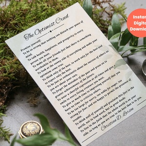 The Optimist Creed Promise Yourself by Christian D. Larson ...