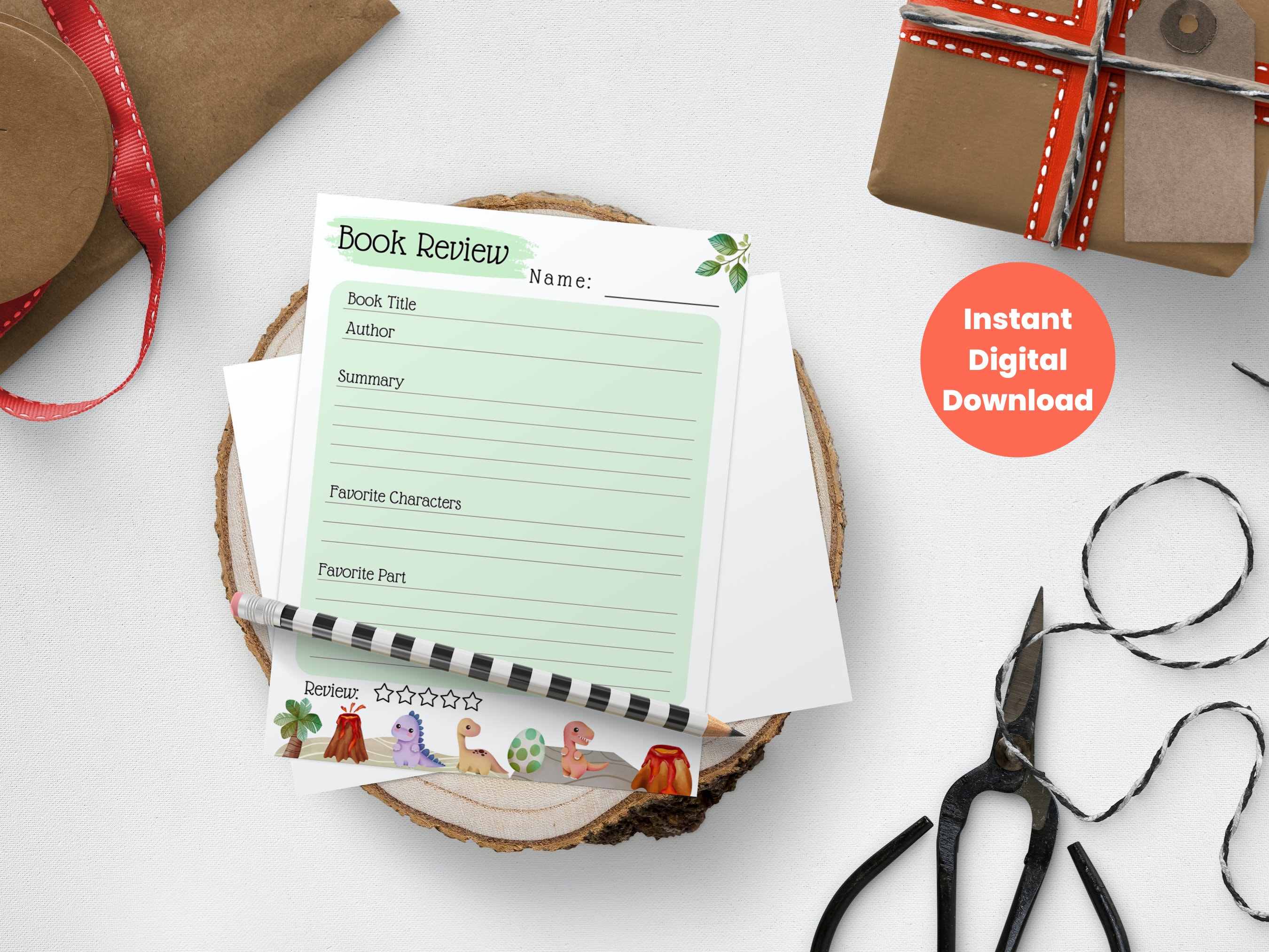 Reading Log Tracker for Kids Printable Cute Dinosaur Theme, Reading ...