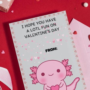 Cute Axolotl Valentine Cards for Classroom Girl Scout Exchange Printable Sheet Kid Size