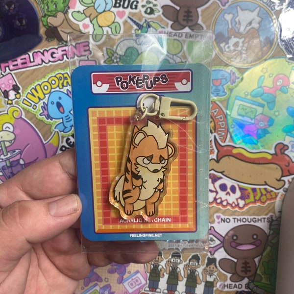 Poke-doggo Growlithe Keychain