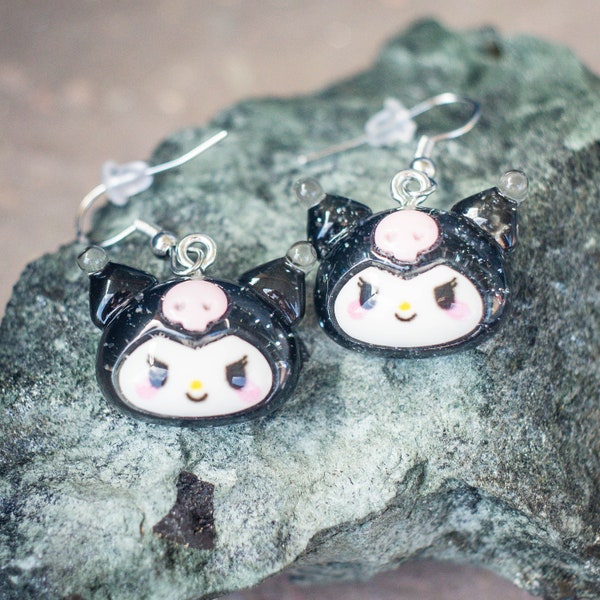 Kuromi Ohrringe aus Acryl, Sanrio, Kawaii