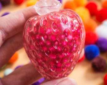 Palline antistress alla fragola, palline antistress in silicone fatte a mano, antistress sensoriale, sollievo dall'ansia, palline antistress testurizzate, riduzione dello stress