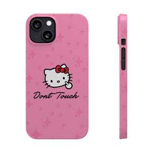 Hello Kitty Dont Touch Slim Phone Case | Pink Sparkle image 16