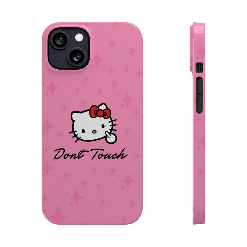 Hello Kitty Dont Touch Slim Phone Case | Pink Sparkle image 16