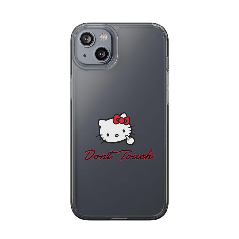 Hello Kitty Inspired Dont Touch phone case | Clear Case image 17