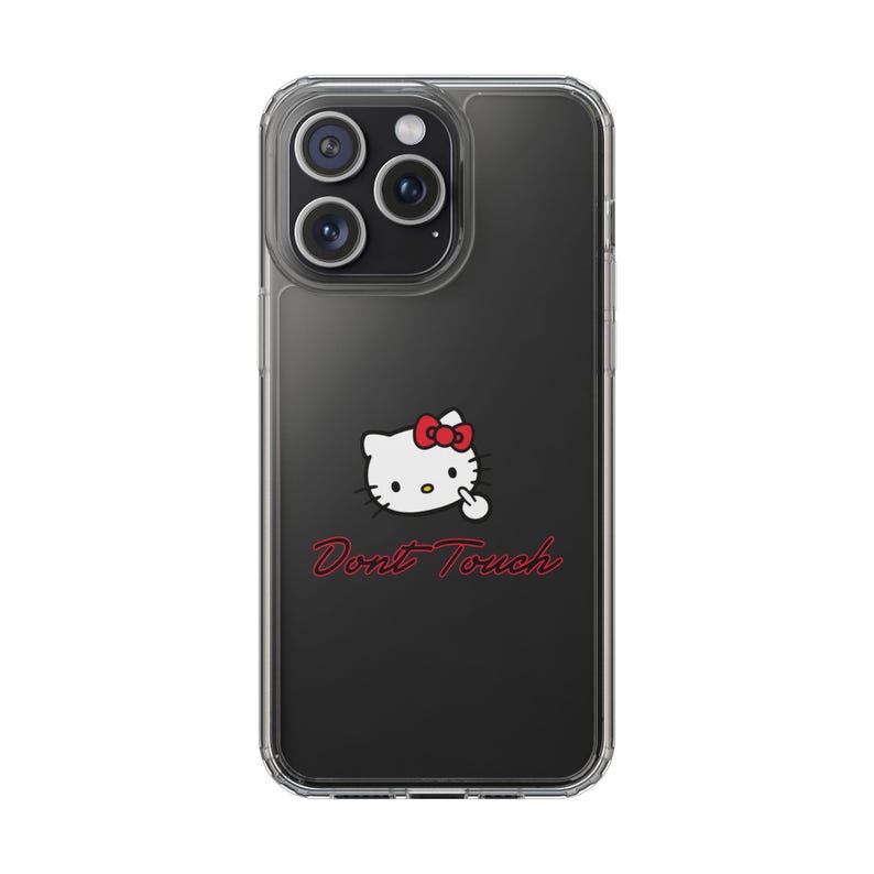 Hello Kitty Inspired Dont Touch phone case | Clear Case image 14