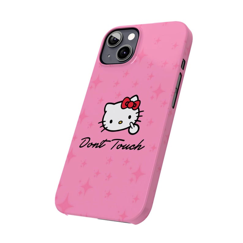 Hello Kitty Dont Touch Slim Phone Case | Pink Sparkle image 18
