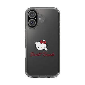 Hello Kitty Inspired Dont Touch phone case | Clear Case image 8