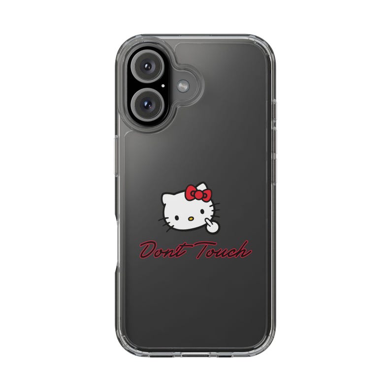 Hello Kitty Inspired Dont Touch phone case | Clear Case image 8