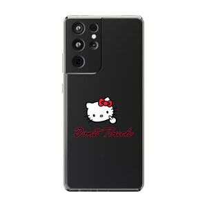 Hello Kitty Inspired Dont Touch phone case | Clear Case image 7