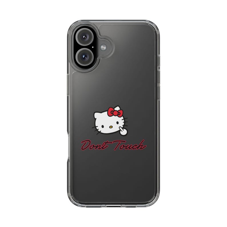 Hello Kitty Inspired Dont Touch phone case | Clear Case image 9