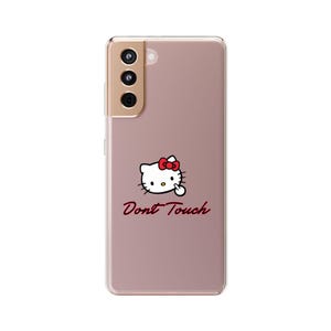 Hello Kitty Inspired Dont Touch phone case | Clear Case image 3