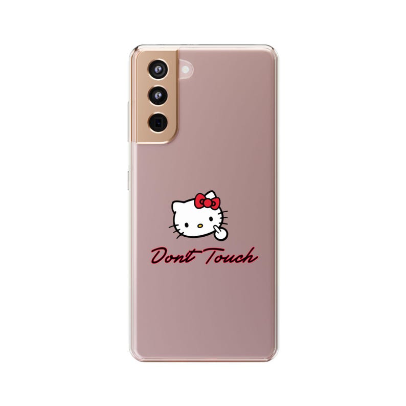 Hello Kitty Inspired Dont Touch phone case | Clear Case image 3