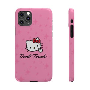 Hello Kitty Dont Touch Slim Phone Case | Pink Sparkle image 6