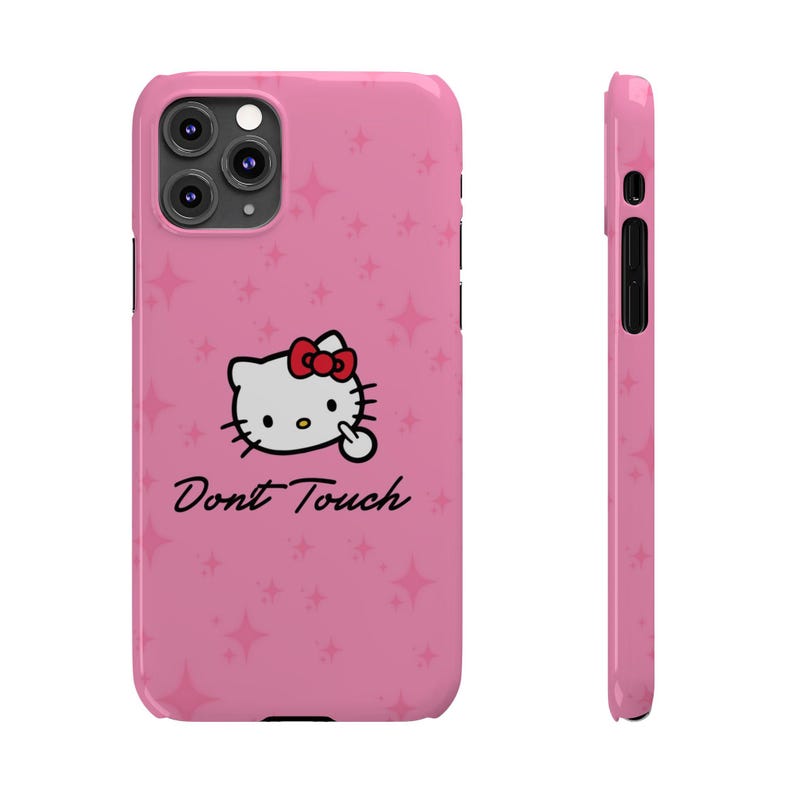 Hello Kitty Dont Touch Slim Phone Case | Pink Sparkle image 6