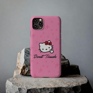 Hello Kitty Dont Touch Slim Phone Case | Pink Sparkle image 15