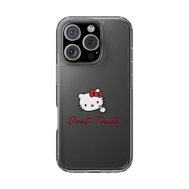 Hello Kitty Inspired Dont Touch phone case | Clear Case image 1