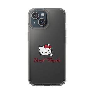 Hello Kitty Inspired Dont Touch phone case | Clear Case image 11