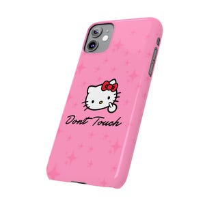 Hello Kitty Dont Touch Slim Phone Case | Pink Sparkle image 3