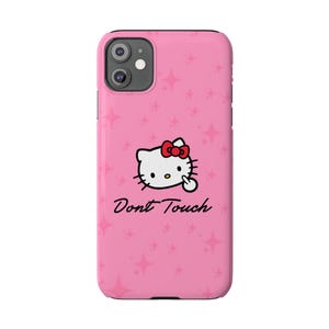 Hello Kitty Dont Touch Slim Phone Case | Pink Sparkle image 2