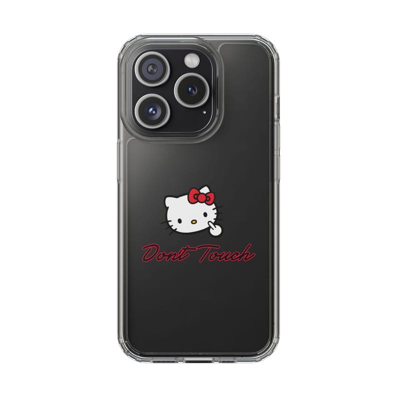 Hello Kitty Inspired Dont Touch phone case | Clear Case image 12