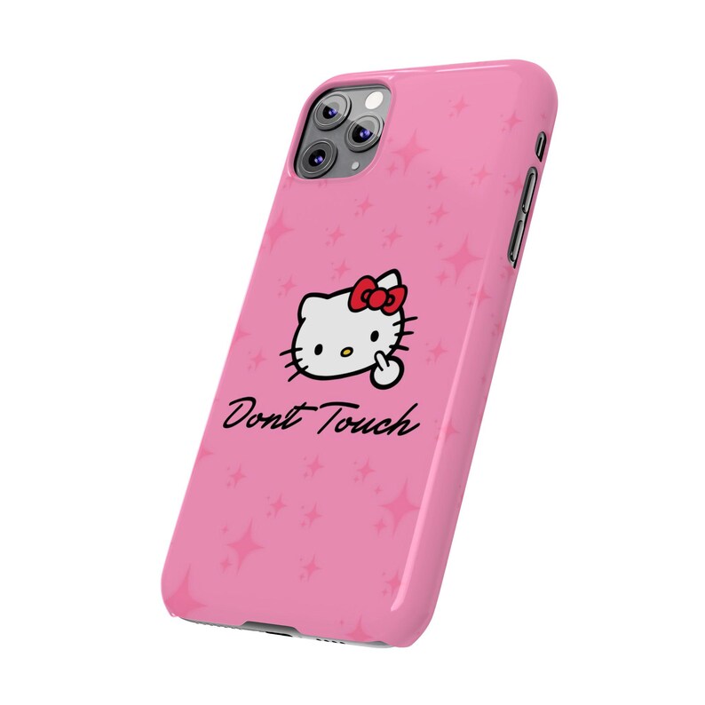 Hello Kitty Dont Touch Slim Phone Case | Pink Sparkle image 13