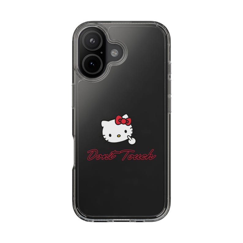 Hello Kitty Inspired Dont Touch phone case | Clear Case image 19