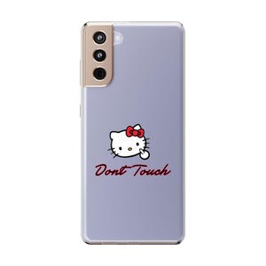 Hello Kitty Inspired Dont Touch phone case | Clear Case image 5