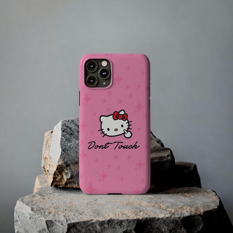 Hello Kitty Dont Touch Slim Phone Case | Pink Sparkle image 10