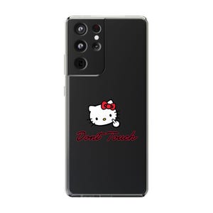 Hello Kitty Inspired Dont Touch phone case | Clear Case image 6