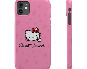 Hello Kitty Dont Touch Slim Phone Case | Pink Sparkle