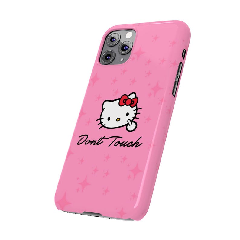 Hello Kitty Dont Touch Slim Phone Case | Pink Sparkle image 8