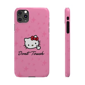 Hello Kitty Dont Touch Slim Phone Case | Pink Sparkle image 11