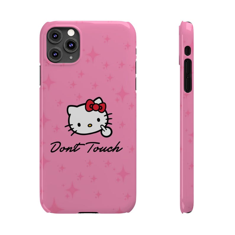 Hello Kitty Dont Touch Slim Phone Case | Pink Sparkle image 11