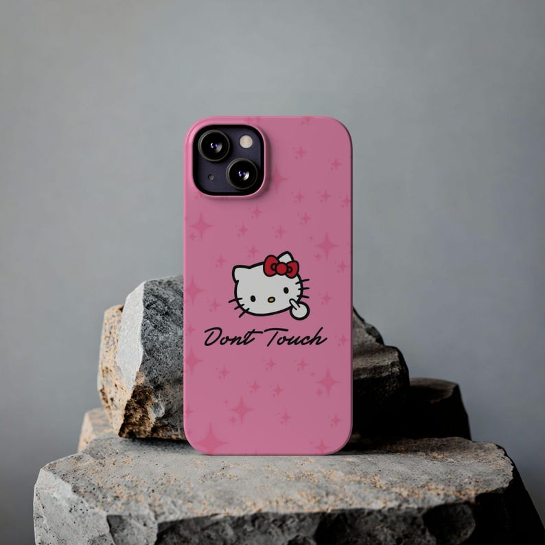 Hello Kitty Dont Touch Slim Phone Case | Pink Sparkle image 20