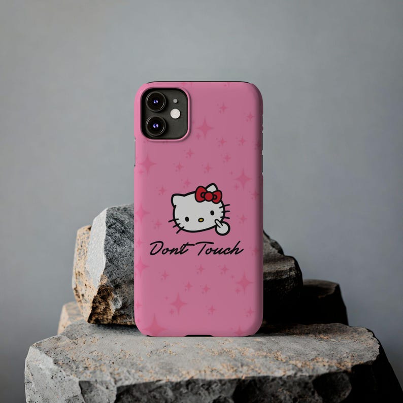 Hello Kitty Dont Touch Slim Phone Case | Pink Sparkle image 5