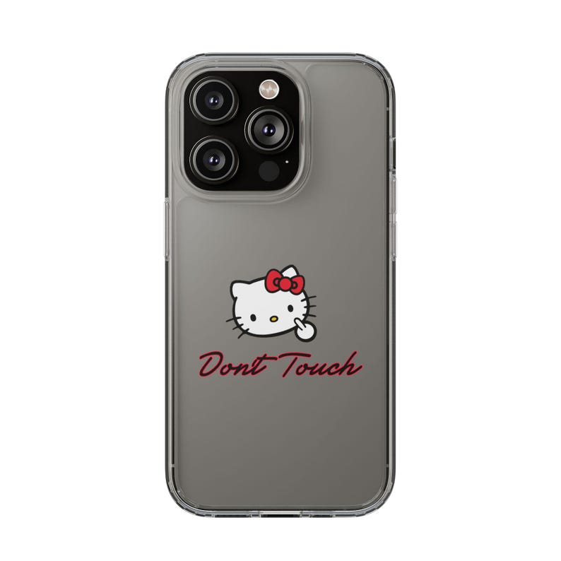 Hello Kitty Inspired Dont Touch phone case | Clear Case image 16