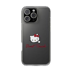 Hello Kitty Inspired Dont Touch phone case | Clear Case image 10