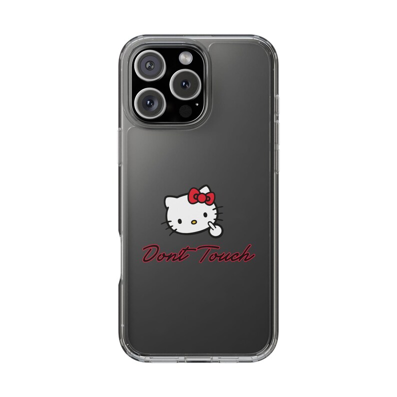Hello Kitty Inspired Dont Touch phone case | Clear Case image 10