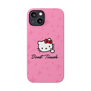 Hello Kitty Dont Touch Slim Phone Case | Pink Sparkle image 17