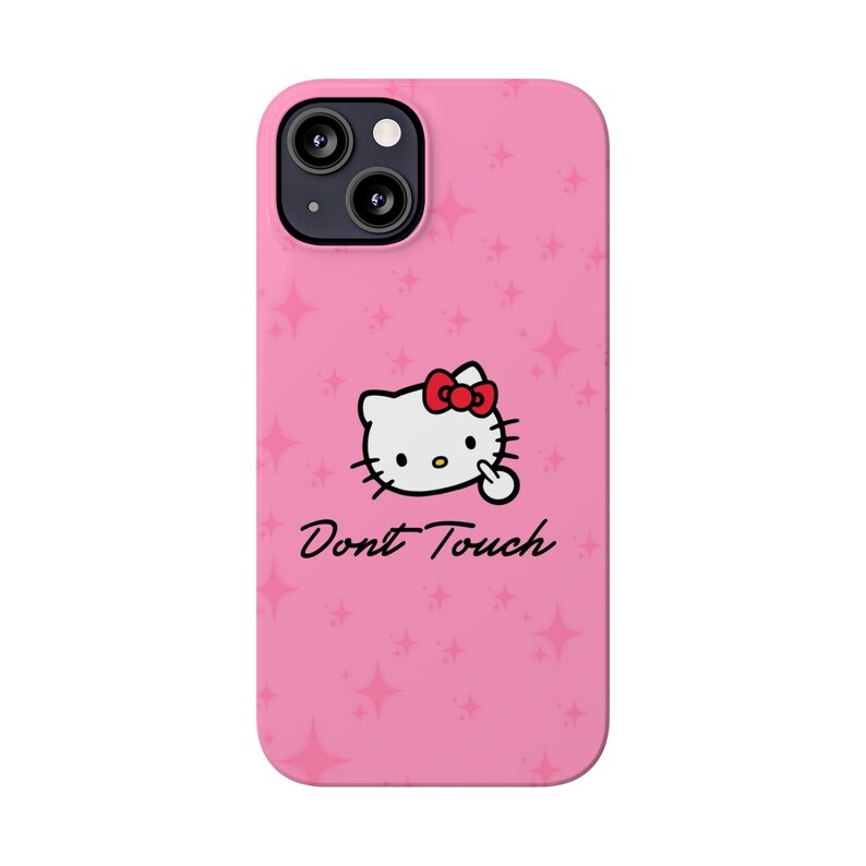 Hello Kitty Dont Touch Slim Phone Case | Pink Sparkle image 17