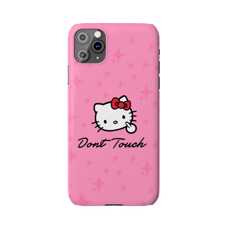 Hello Kitty Dont Touch Slim Phone Case | Pink Sparkle image 12