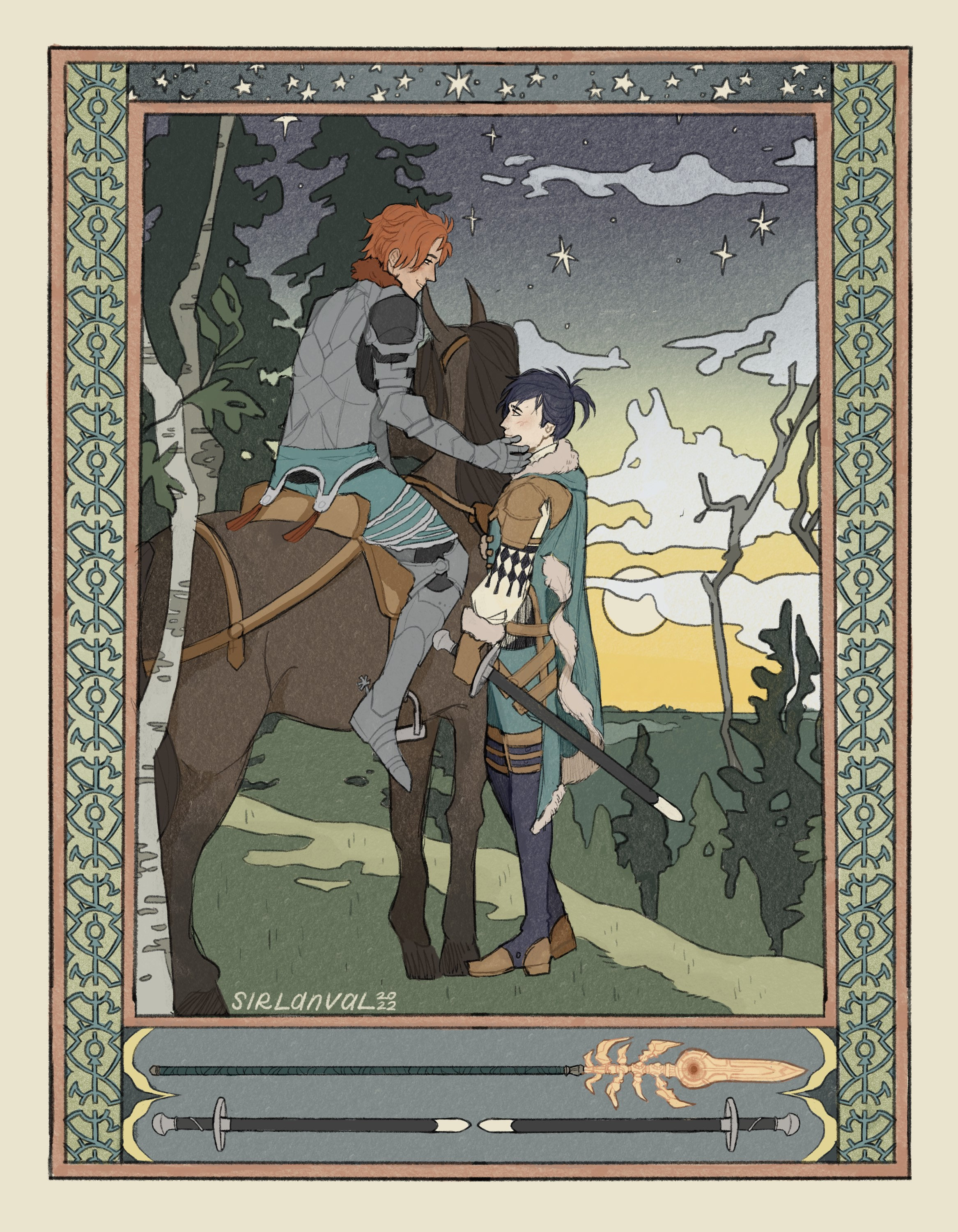 By Your Side- Fire Emblem Three Houses Sylvix Print, image size:2333x3000