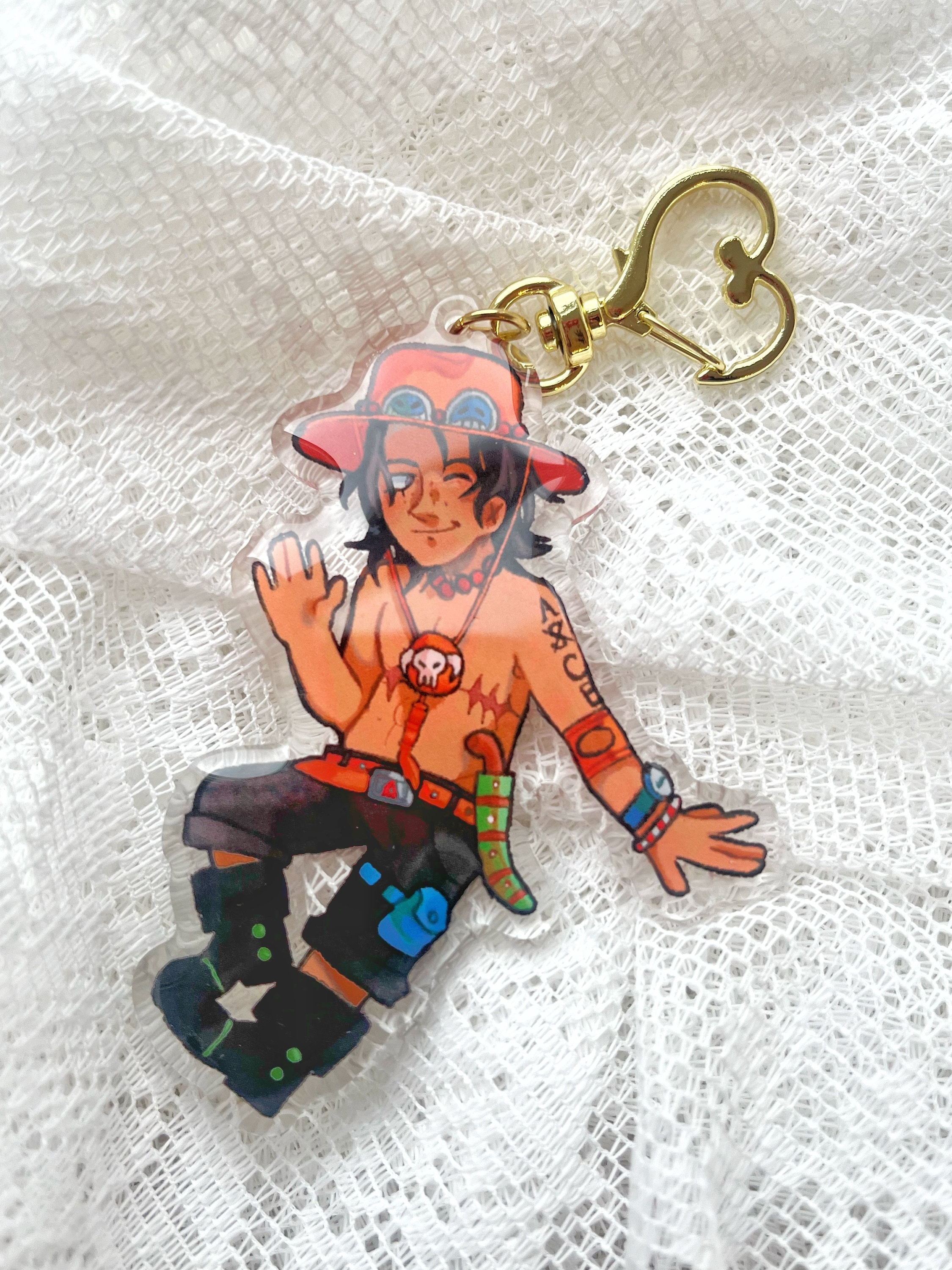 One Piece Portgas D. Ace Keychain - Etsy