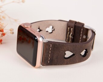 Leather Apple Watch Band 38mm 40mm 41mm 42mm 44mm 45mm, women/men iWatch Bracelet 8 7 6 5 4 3 2 1 & SE, Apple Watch Armband, Fitbit Bands