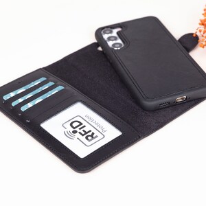 Gepersonaliseerde leren Samsung S25/S24/S23/S22-serie magnetisch afneembaar portemonneehoesje, Galaxy S25/Plus/Ultra-telefoonhoesje, S23/Plus/Ultra-hoesje