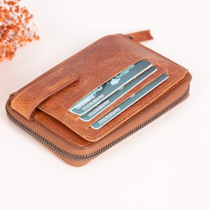 Billetera de cuero personalizada, billetera con tarjetero, billetera con grabado, billetera de cuero con ranuras para tarjetas personalizadas, billetera para mujer/hombre, la mejor billetera para regalar