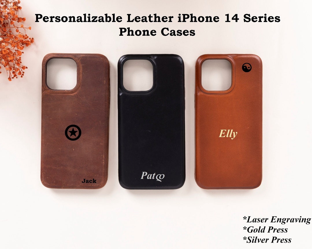 Leather Laser Engraved Iphone Case Personalized Leather IPhone 14