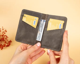 Porta carte di credito in pelle personalizzato, miglior portafoglio porta carte, portafoglio con incisione, portafoglio personalizzato, portafoglio con scomparti per carte di credito, portafoglio regalo uomo/donna